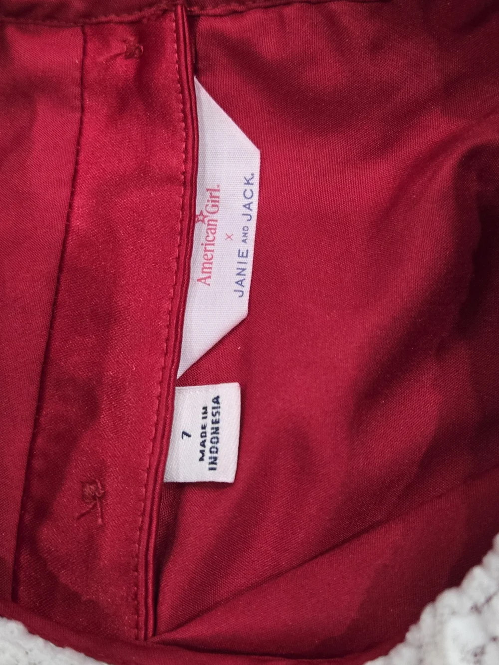 Janie And Jack X American Girl Red Party Dress with White Lace Trim Size 7